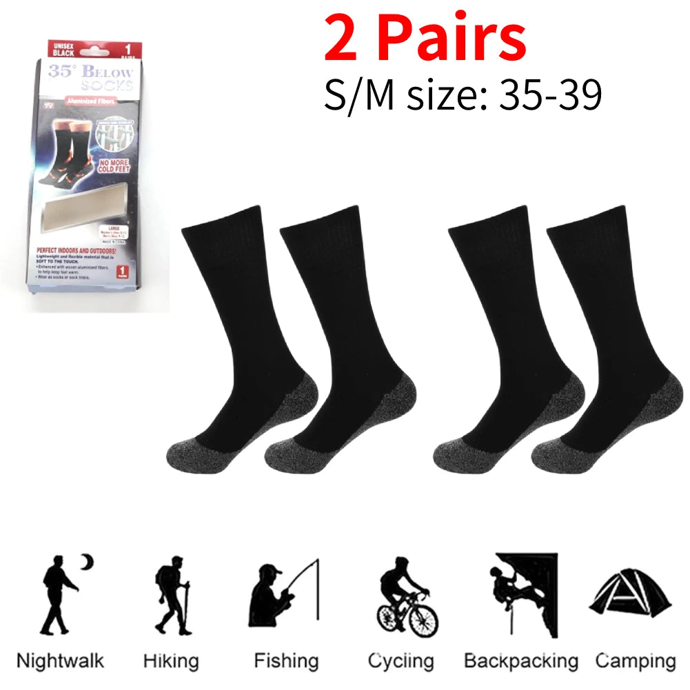 1Pair Winter Self-Heating Socks Thermal Heated Socks Soft Elastic Thicken Anti-Slip Socks For Women Men Outdoor Ski Tube Socks