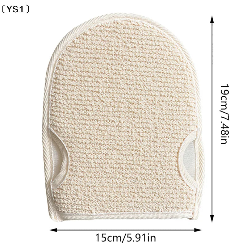 〔YS1〕Soft Natural Loofah Glove Double Sided Body Scrub Sponge Pad For Shower Spa Skin Clean Bath Mitt