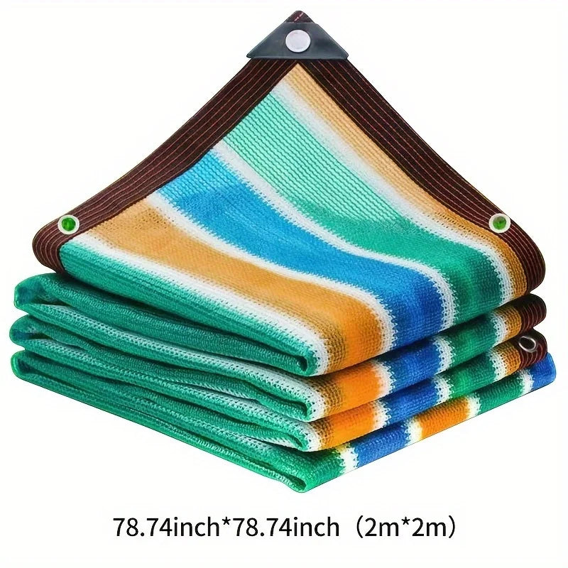 1pc Sun Shade Net - 1pc High-Density Breathable Mesh for Patio/Garden/Carport, Cooling Canopy Stripes All Weather Durability ﻿