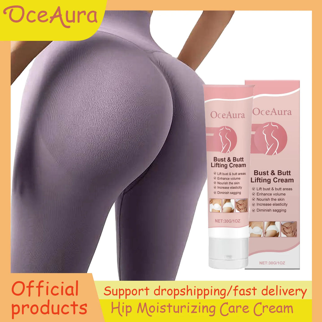 OceAura Hip & Breast Firming Cream - Deep Moisturizing Body Care for Chest & Hip Skin, Nourishing Smooth Formula to Tighten