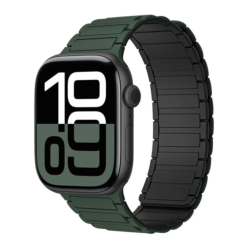 Magnetic Silicone Band for Apple Watch Ultra 3 2 49mm 46mm 42mm 45mm 44mm 40 41mm Strap IWatch Series 11 10 9 8 7 6 SE Bracelet