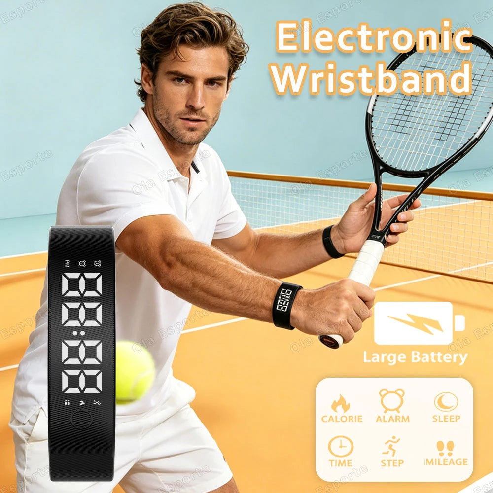 Vibrating Alarm Clock Watch Heavy Sleepers Silent Wake-Up Smart Bracelet Men Women Adjustable Wearable Vibration Wrist Band HW12