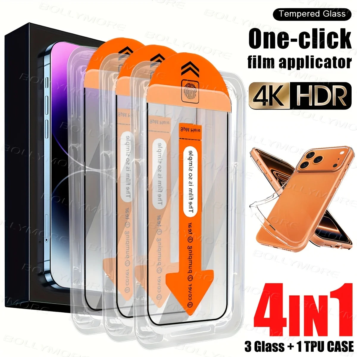 3Pcs HD Phone Screen Protector Set And 1 Phone Case, Compatible With IPhone 17/ Air/17 Pro Max/16/15/14/11/XR/XS