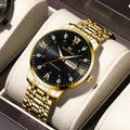 VA VA VOOM Top Brand Luxury Men Watch Week Quartz Movement Business Clock Black Stainless Steel 3Bar Waterproof Couple Men Watch