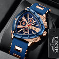 LIGE Fashion Men Watch Triangle Chronograph Military Wristwatch Sport Army Mens Watches Luxury Waterproof Quartz Clock Man Reloj