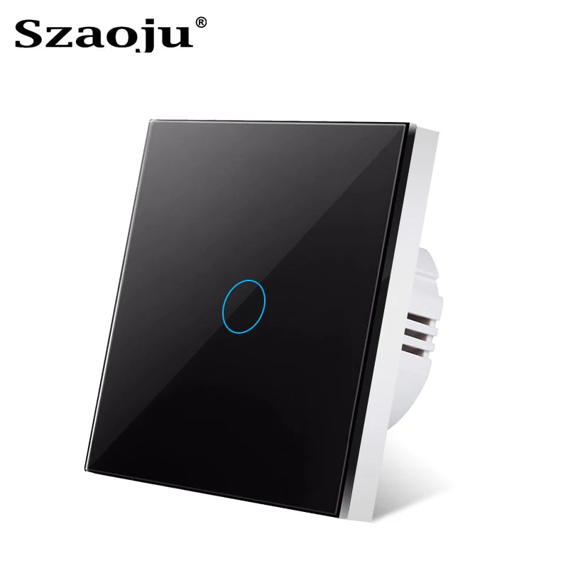 Touch Switch EU Light Sensor Switches Crystal Glass LED Button Panel Power AC100-240V 1/2/3 Gang Wall Lamp Interruttore