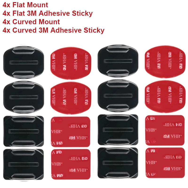 For GoPro Hero 12 11 Helmet Adhesive Sticky Mounts Flat Curved 3M Mount For GoPro 11 10 9 8 7 6 5 Insta360 X3 DJI Action Camera