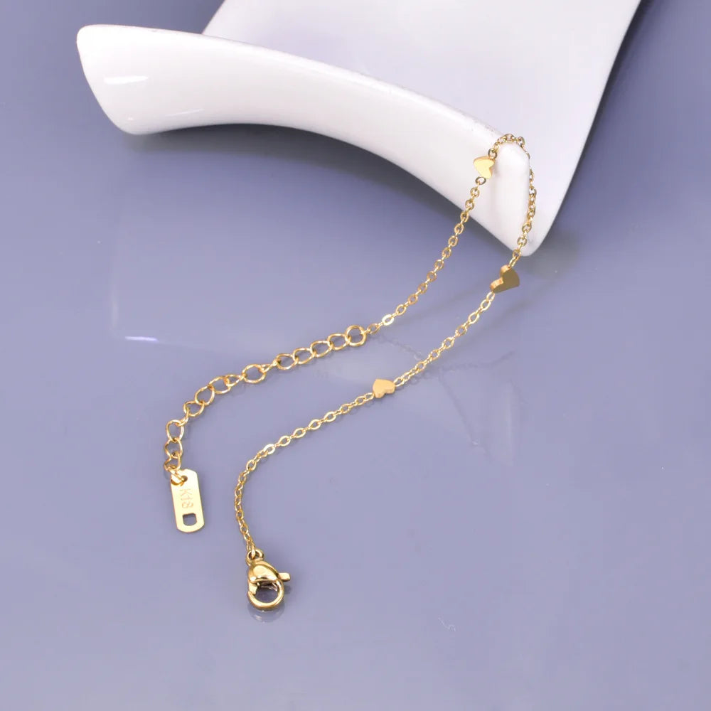S11 sporadic and simple daily Stainless steel bracelet for women, light luxury, three small hearts, fashionable style