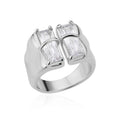 Irregular Square Zircon Ring For Women Stainless Steel Gold Plated Opening Ring Wedding Party Fashion Jewerly Gift Free Shipping
