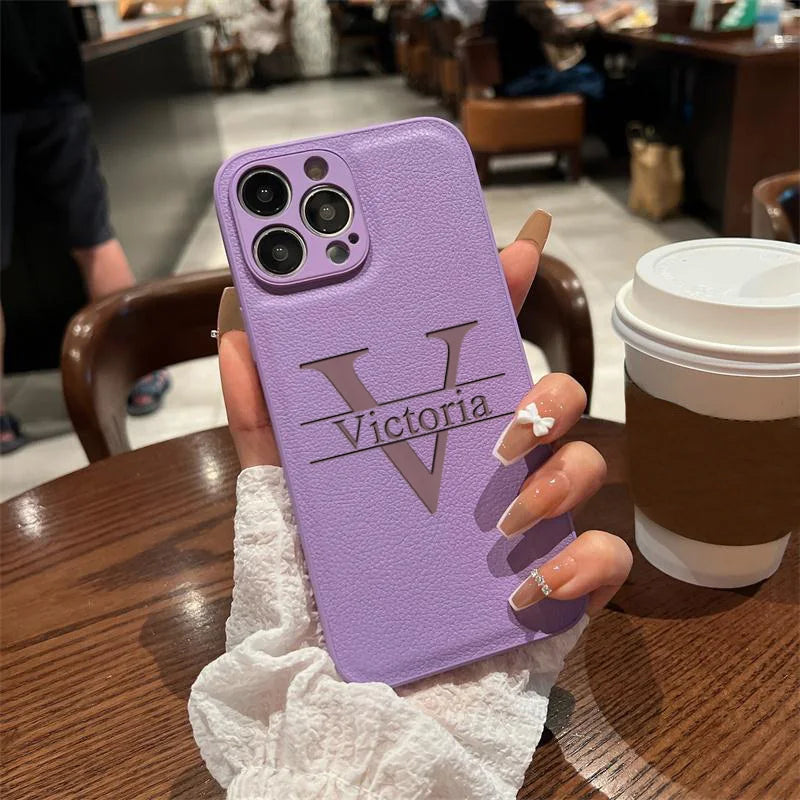 Personalized Customized Initials Name For IPhone18 17 16 15 14 13 12 11 Pro Max Plus Big Letter Laser Engraving Phone Cover