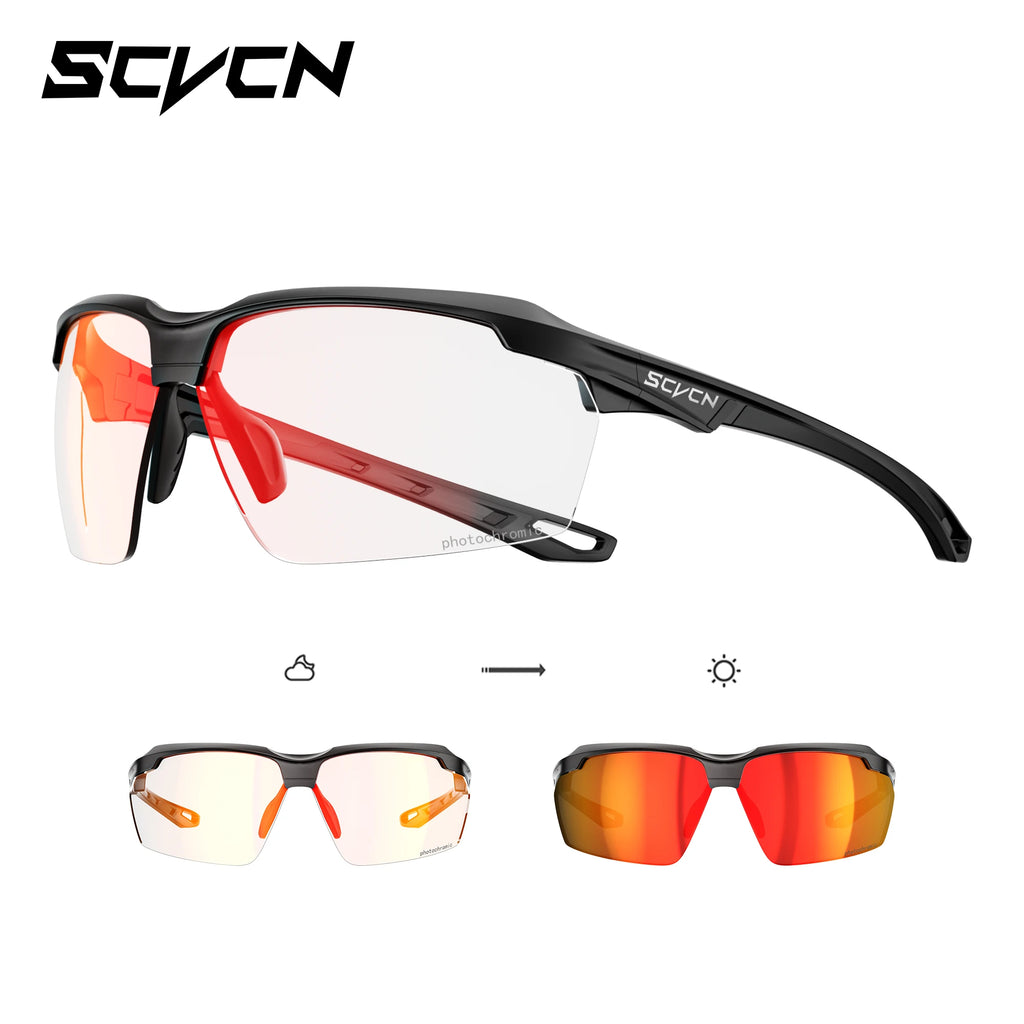 SCVCN Photochromic Cycling Glasses Outdoor Running Sunglasses Men Shockproof Tactical Goggles Outdoor Airsoft Shooting Glasses