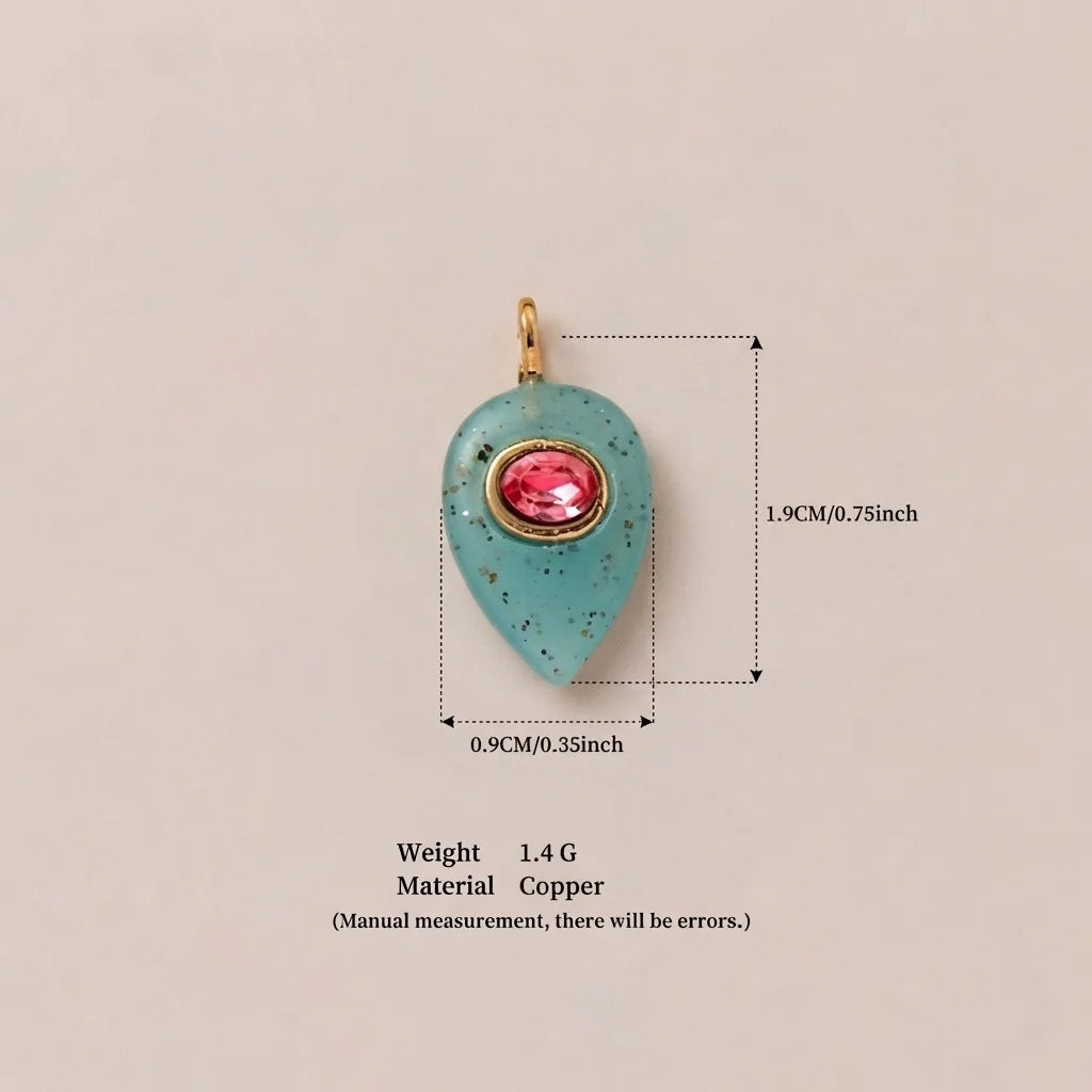 Luxury Fashion December Birthstone Colorful Zircon Geometric Pendant DIY Handmade Stainless Steel Color Retention Women Jewelry