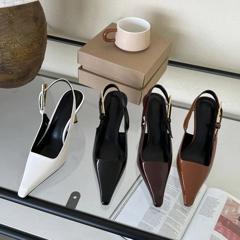 Eilyken Design Thin High Heels Pointed Toe Women Pumps Street Style Banquet Buckle Strap Party Slingbacks Female Shoes