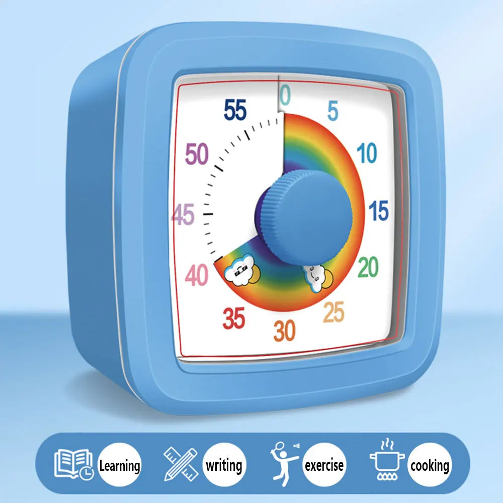 1PC Visual Timer Children's Self-discipline Tool Countdown 60-minute Student Learning Homework Time Stopwatch Management
