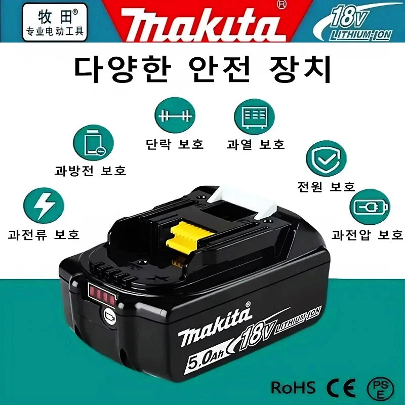 original Makita battery 18V rechargeable battery 6.0Ah replacing Makita DDF487 BL1840 BL1850 BL1860B BL1830B power tool battery