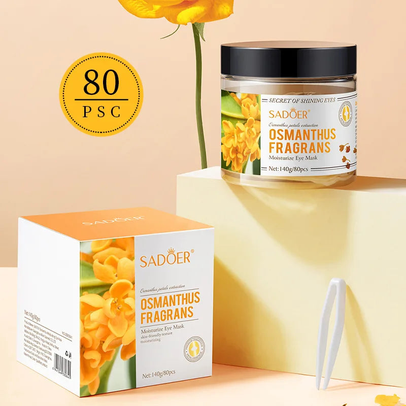 80 Pieces of Osmanthus Eye Mask Patches, Containing Osmanthus Extract, Hydrating and Moisturizing, Nourishing the Eyes, and Improving the Skin Around the Eyes Suitable for Daily Eye Care, It Can Eliminate Dark Circles and Eye