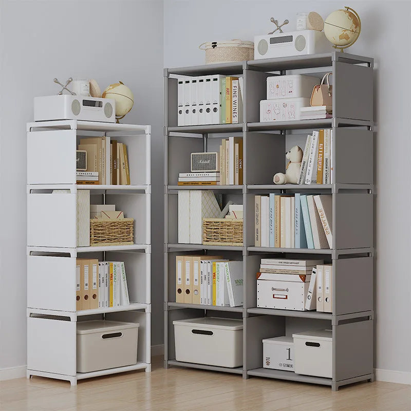 Multilayer Bookshelf Easy Assembly Bookcase Living Room Bedroom Study Storage Shelf for Books Toys Sundries
