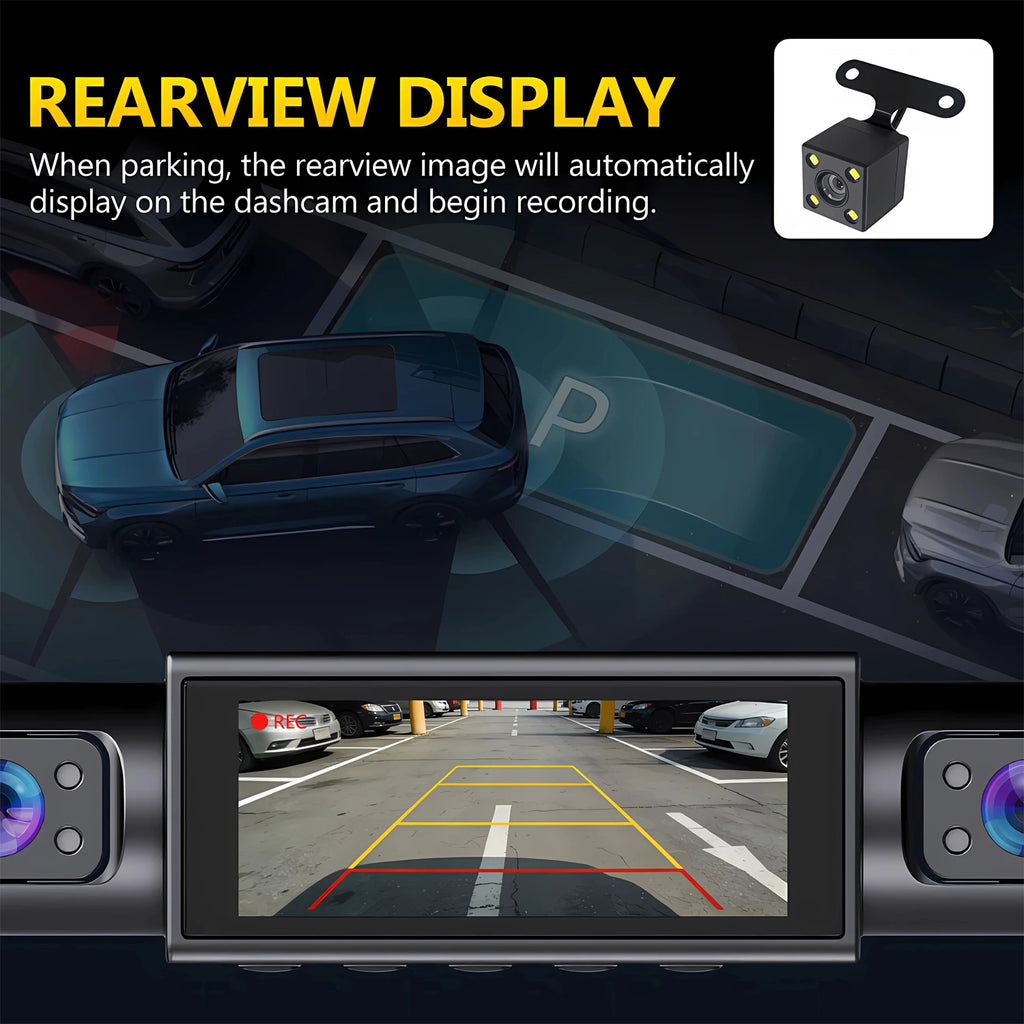 WIFI 4-Channel Car DVR Dash Cam With 4 Cameras Full HD 1080P Video Recorder Night Vision Black Box Cabin Camera 24H Parking