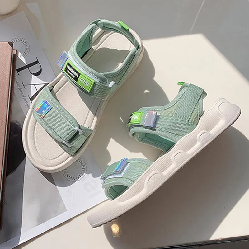 2023New Women's Sandals Fashion Thick Soled Non Slip Comfortable Outer Wear Seaside Sandalias for Summer Buckle Strap Beach