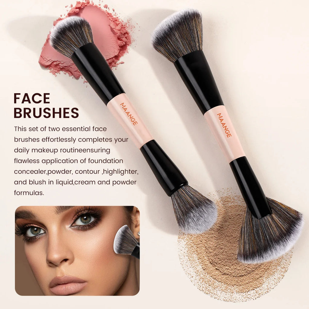 MAANGE 11pcs Makeup Brushes with Storage Bag Multi-purpose Facial Brush Powder Brush Powder Blusher Brush Eye Detail Brushes