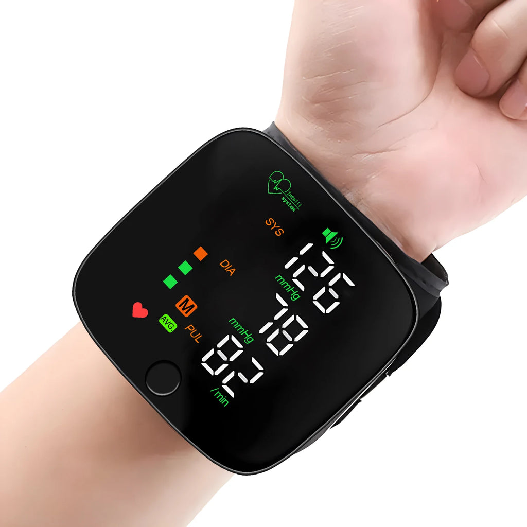 Rechargeable Wrist Blood Pressure Monitor Medical Baumanometro Digitlal Tensiometro Health Tonometer Sphygmomanometer