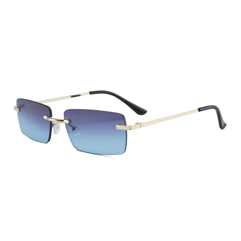 1Pc Men's Fashion Glasses New Metal Frameless Elegant Retro Versatile Trendy Suitable for Daily Use Vacation Outdoor Sun Protect