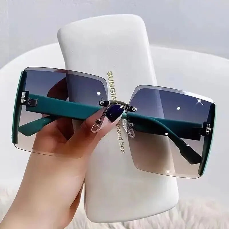 Fashion Gradient Frameless Women's High-end Sense Of Sunglasses