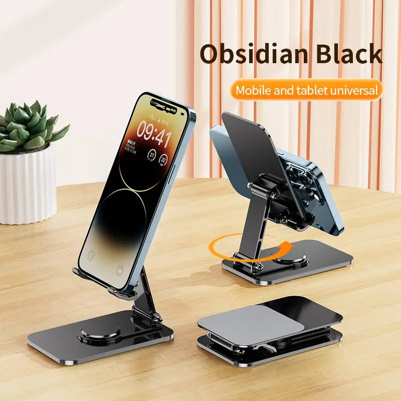 Universal Aluminum Alloy Foldable Desk Phone Holder Mount Stand For iPhone 15 14 Mobile Phone Holder Tablet Desktop Metal Holder