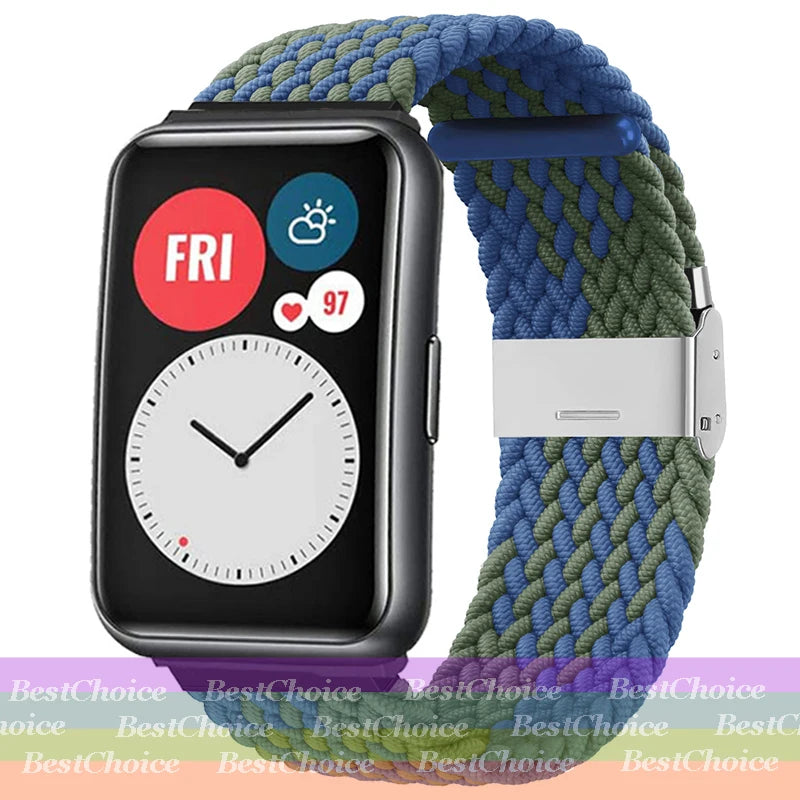 Nylon Braided Watch Strap for Huawei Watch Fit 3 Elastic Loop for Huawei Watch Fit 2 1Adjustable Band Bracelet Metal Connector