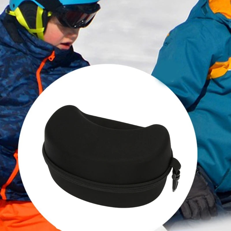EVA Goggles Protective Case for Ski and Snowboard Eyewear of All Shapes & Sizes, Snowboard Goggles Case with Carabiner