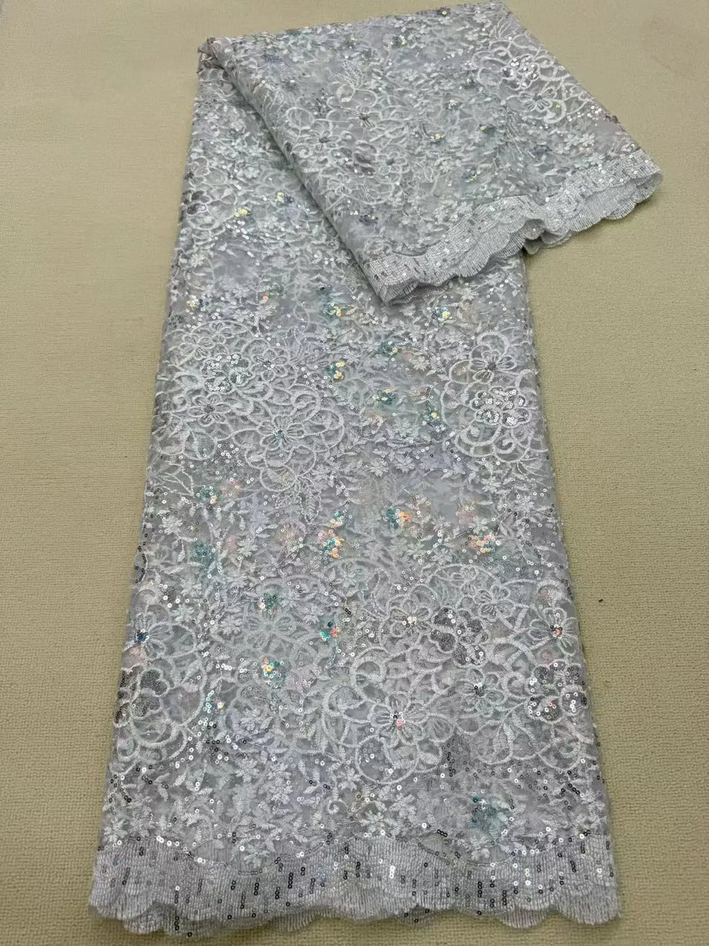 New Style Green African Tulle Lace Fabric 2026 High Quality Luxury French Sequins Lace Fabric For Women Evening Dress Sewing