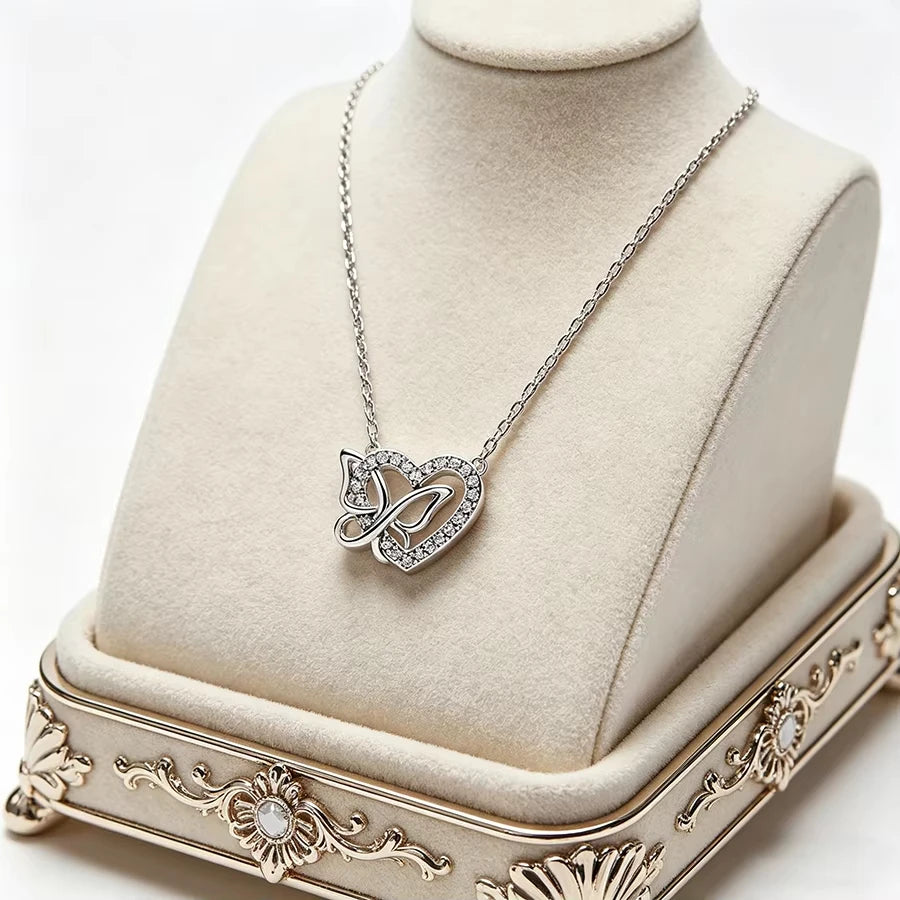 S925 silver clover thread lock bow necklace suitable for women's daily wear DIY exquisite jewelry gifts