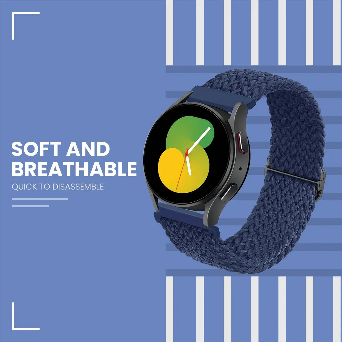 Nylon Strap for Samsung Galaxy Watch 7 6 5 4 40mm 44mm 6Classic 43/47mm 20mm 22mm Braided Solo Loop Band for Huawei Watch 3 4Pro