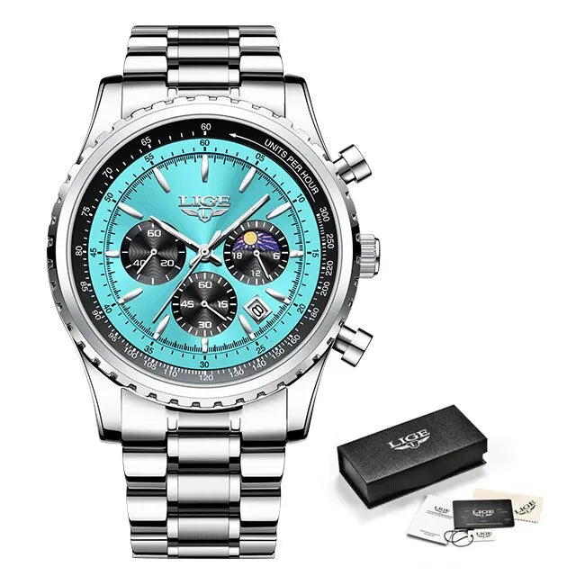 LIGE 2024 Top Brand Luxury New Men Watch Quartz Man Watches Waterproof Luminous Watch for Men Date Chronograph Sport Wristwatch