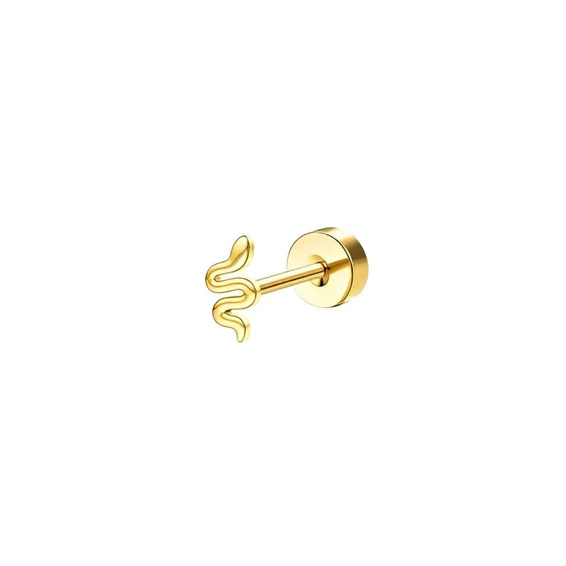 Bobisty 1pc Earrings Surgical Stainless Steel Earrings for Women Dainty Flat Back Earring Stud Hoop Cartilage for Sensitive Ears