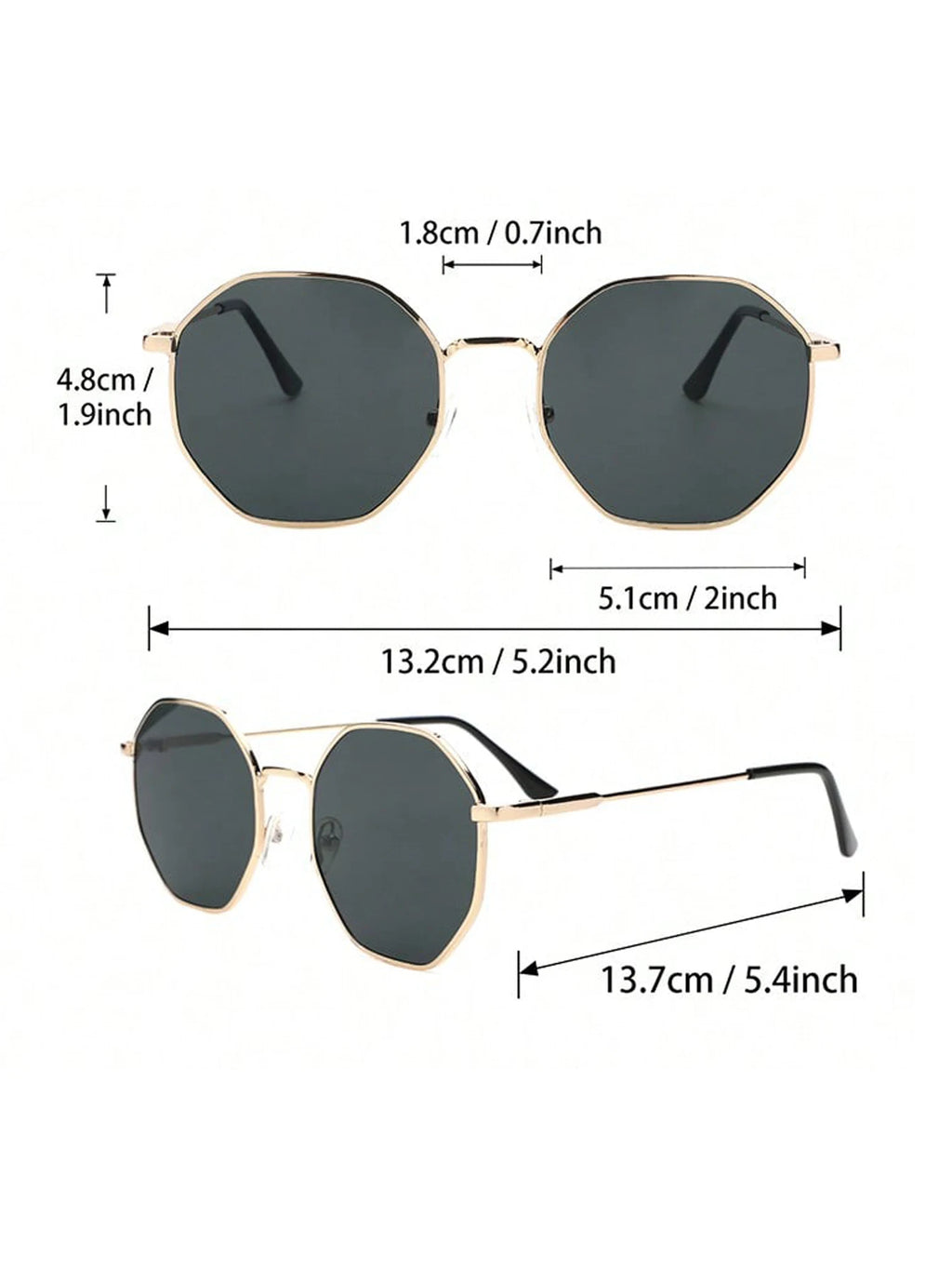 6PCS Unisex Geometric Plastic&Metal Frame Fashion Sunglasses For Outdoor Hiking Travel