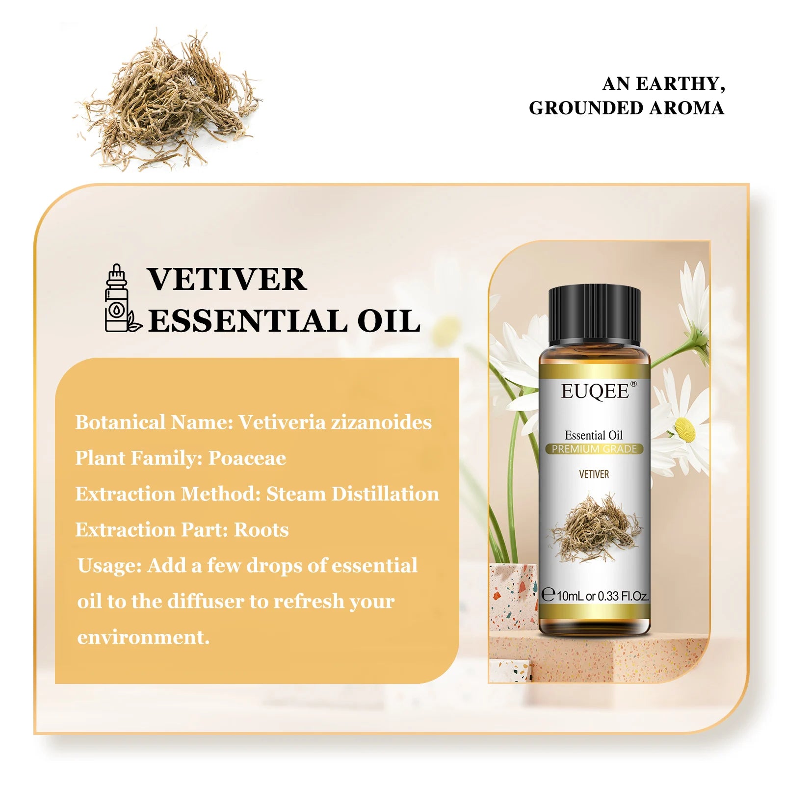 EUQEE 10ml Oregano Vetiver Essential Oil For Humidifier Candle Making Myrrh Ginger Helichrysum Lemon  Rose Eucalyptus Aroma Oils