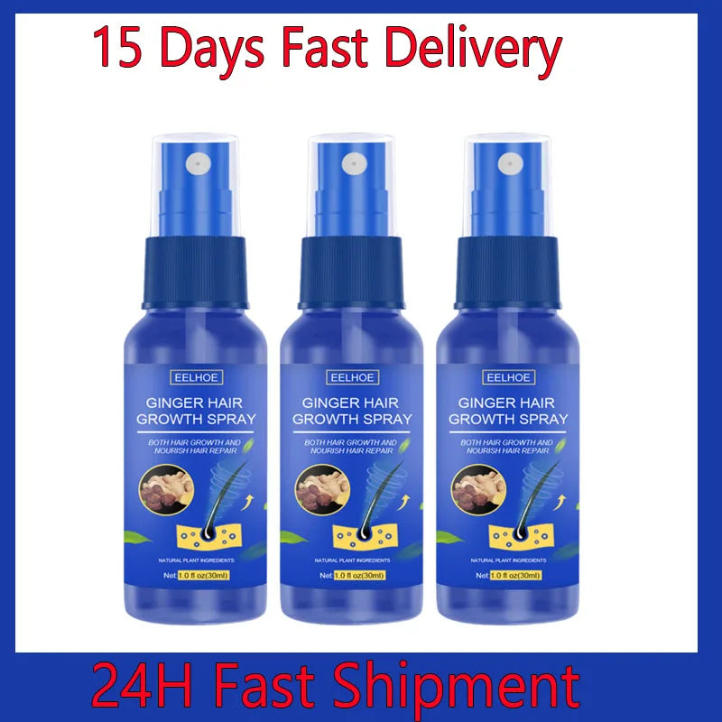 Ginger Hair Growth Spray Anti Hair Fall Hair Loss Treatment Hair Growth Essence Oil for Men Women Hair Treatment