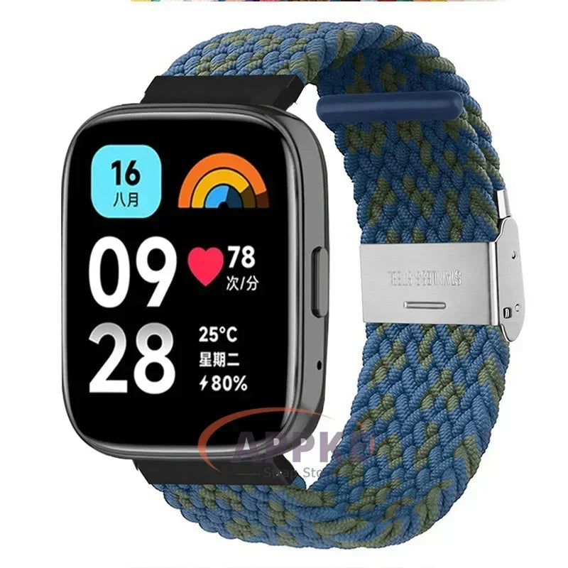 Elastic Braided Strap For Redmi Watch 5/3 Active Watchband Nylon Adjustable Quick Release Bracelet For Redmi Watch 3/5 Lite