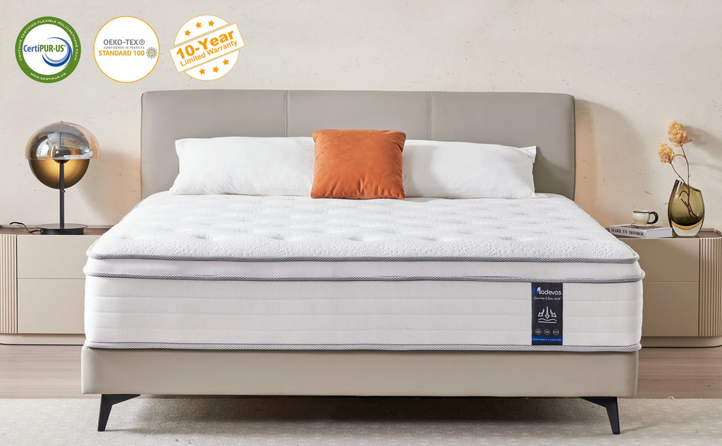 Queen King Full Size Mattress,12 Inch Hybrid Mattress in a Box with Pocket Spring, Medium Firm,Motion Isolation ,Pressure Relief