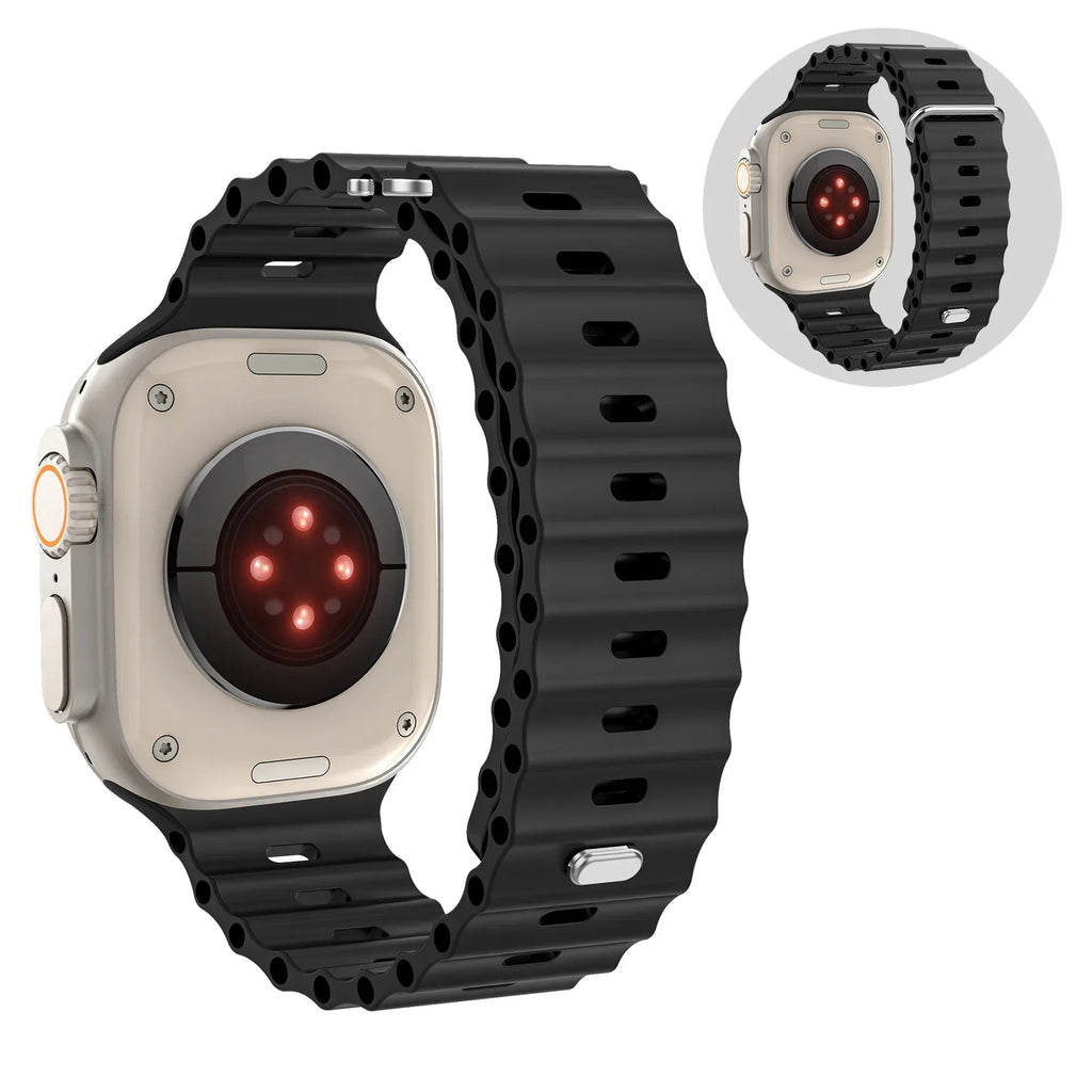 Ocean Silicone Strap For Apple Watch UItra 3 1 2 49mm 10 9 8 7 11 46mm 42mm 45mm 41mm Bracelet Wristband iWatch 6 5 4 SE3 44mm