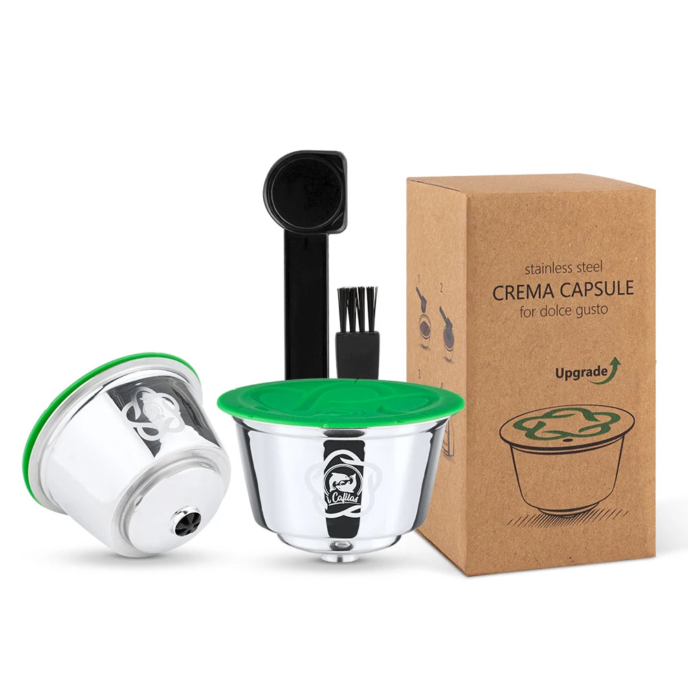 Reusable coffee capsules for Dolce Gusto refillable capsule espresso filter stainless steel filter box iCafilas