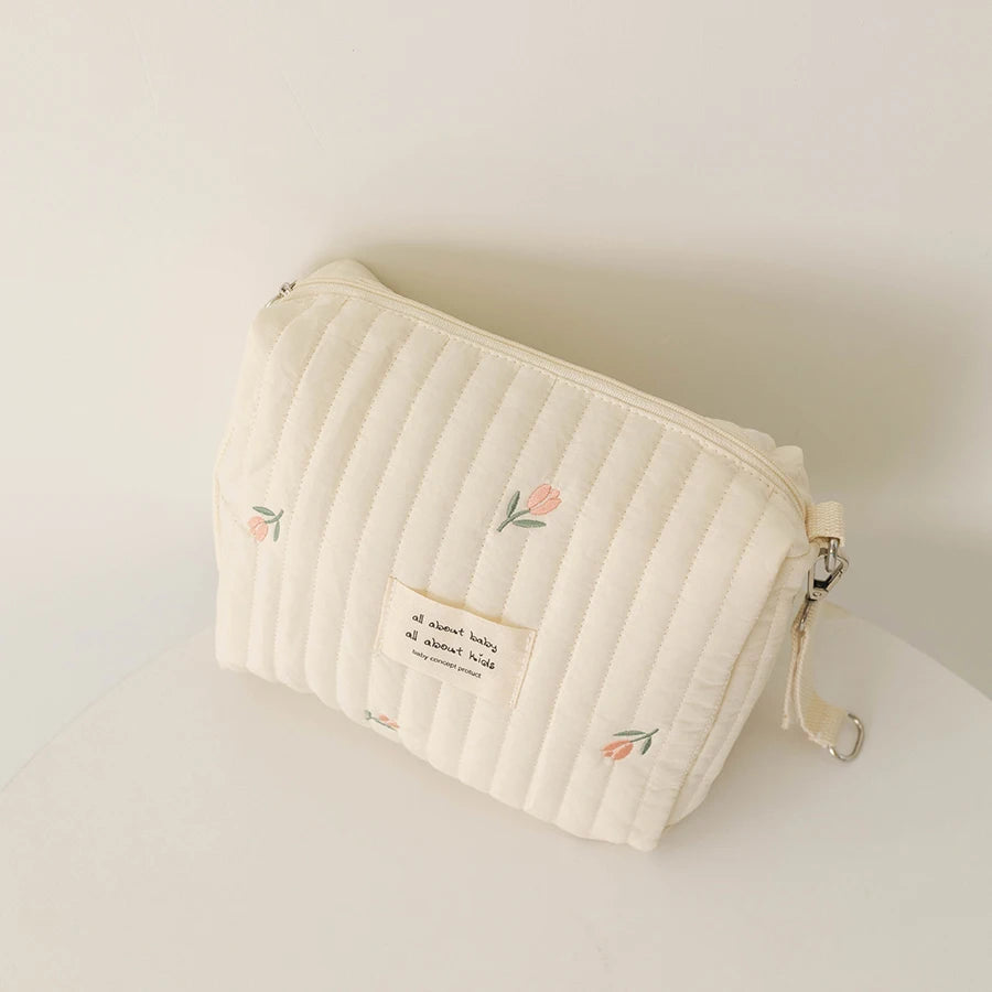 New Mommy Bag Cute Print Embroidery Mommy Bag Zipper Newborn Baby Diaper Bag Nappy Pouch Travel Stroller Storage Bags