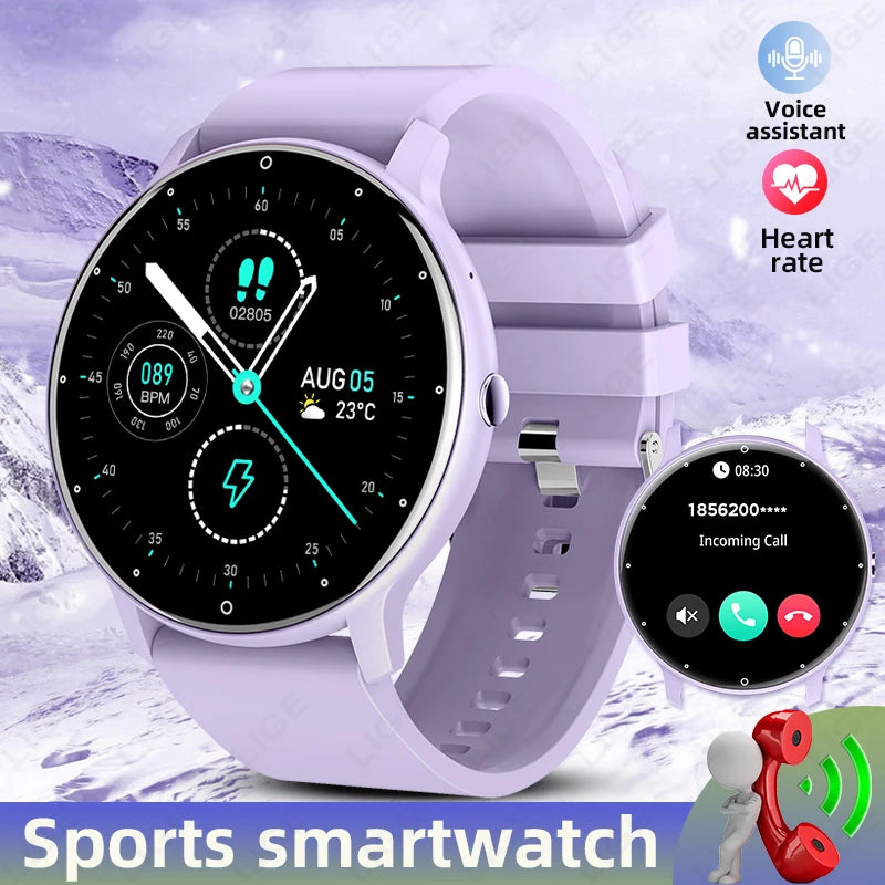 LIGE 2026 New Full Touch Screen Smart Watch IP68 Waterproof Sport Fitness Tracker Bluetooth Call Smartwatch for Men Women