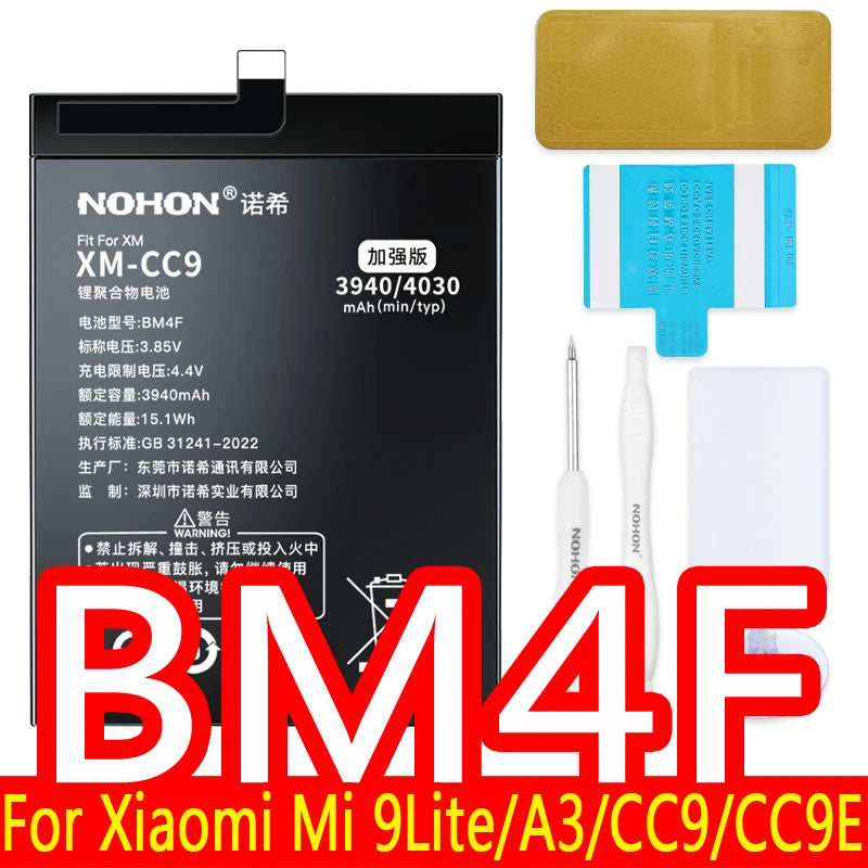 NOHON Battery For Xiaomi Redmi Note 10 Pro 9 9S 8 7 Mi 9 SE 8 Lite 9T Mix 4 Bateria BN57 BN53 BM4Y BM4J BM3L BM4E BM4F BN4A BN55