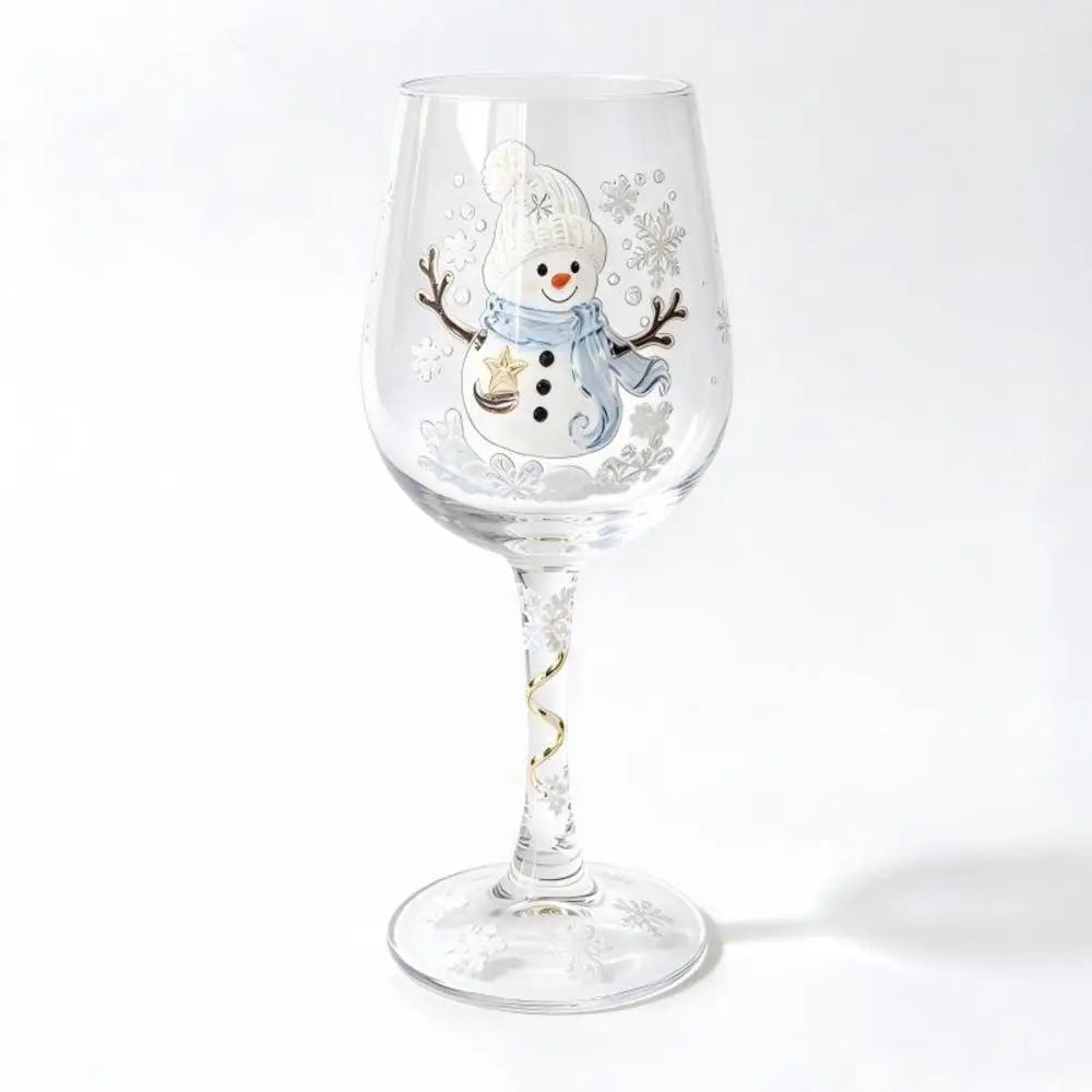 1/6pc Christmas Glass Art Cup Santa Snowman Reindeer Tree Drinking Glasses Christmas Wine Glasses Gift for Christmas Friends