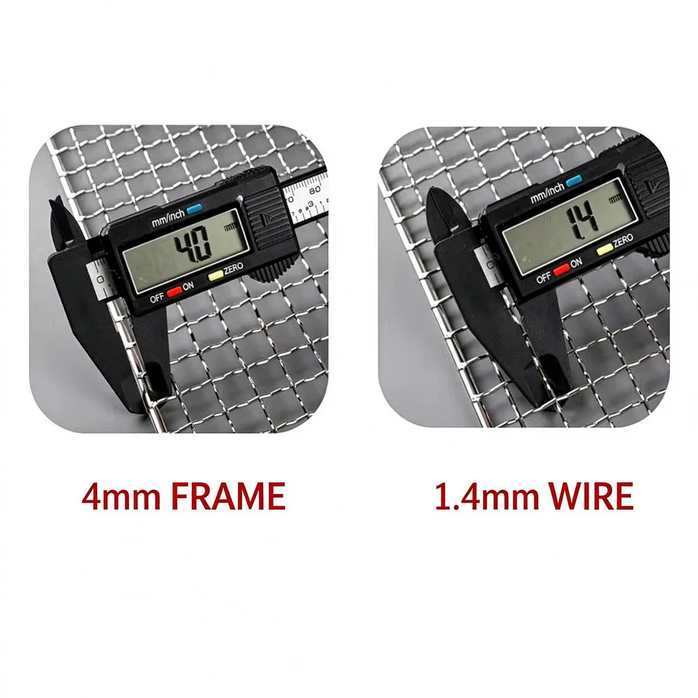 Stainless Steel 304 Food Grade 15-70CM Rectangle BBQ Barbecue Grill Wire Grid Mesh Net