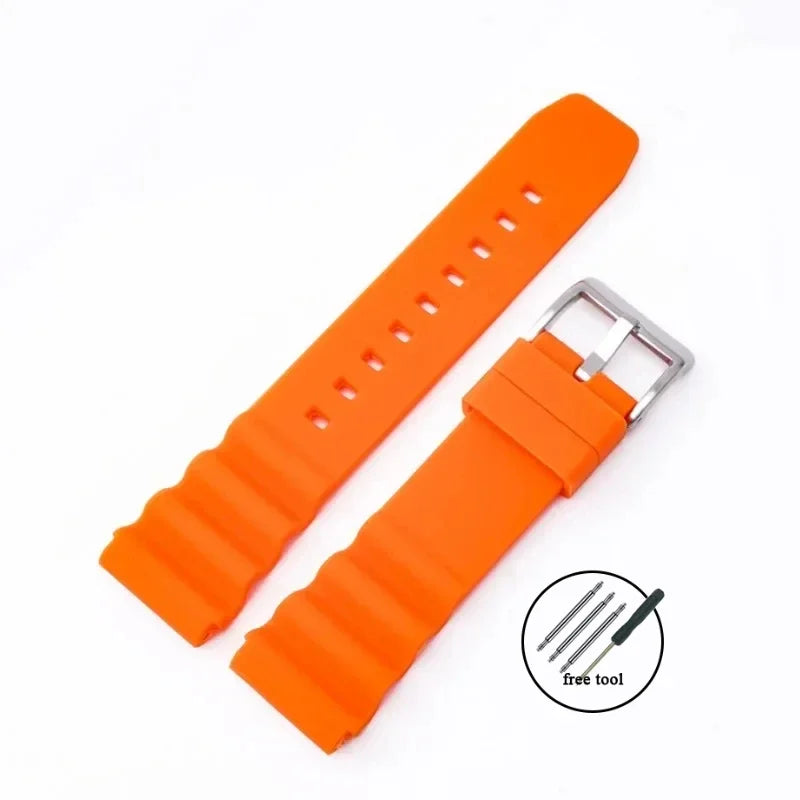 Silicone Watch Band 20mm 22mm For Rolex SUBMARINER Waterproof Diving Bracelet For Citizen For Seiko SKX007 SRP777J1 Sports Strap