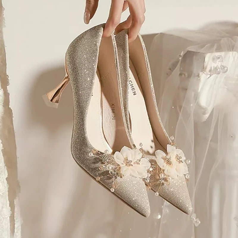 Designer Fashion Comfortable High Heel Shoes Women 2024 New Elegant Pointed Toe Shallow Mouth Slim Heel Shoes Shoes for Women