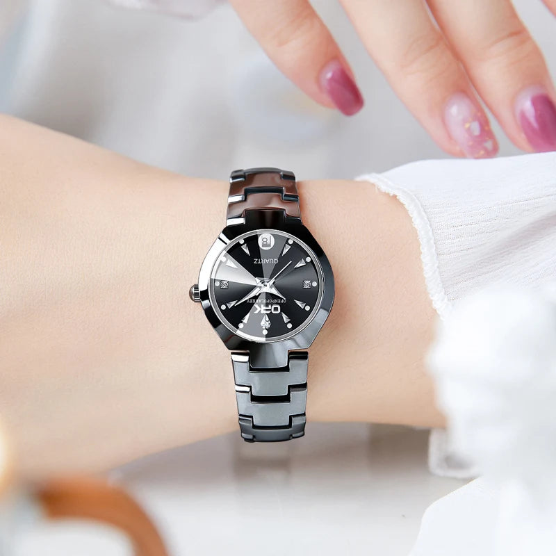 OPK 8105 Women's Watches Luxury  Original Wristwatch for Girl Waterproof Luminous Ladies Watch Fashionable Zircon Scale Date